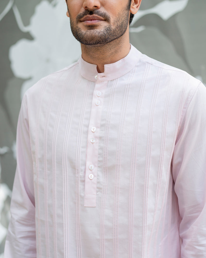 Long Pleated Kurta - Pink