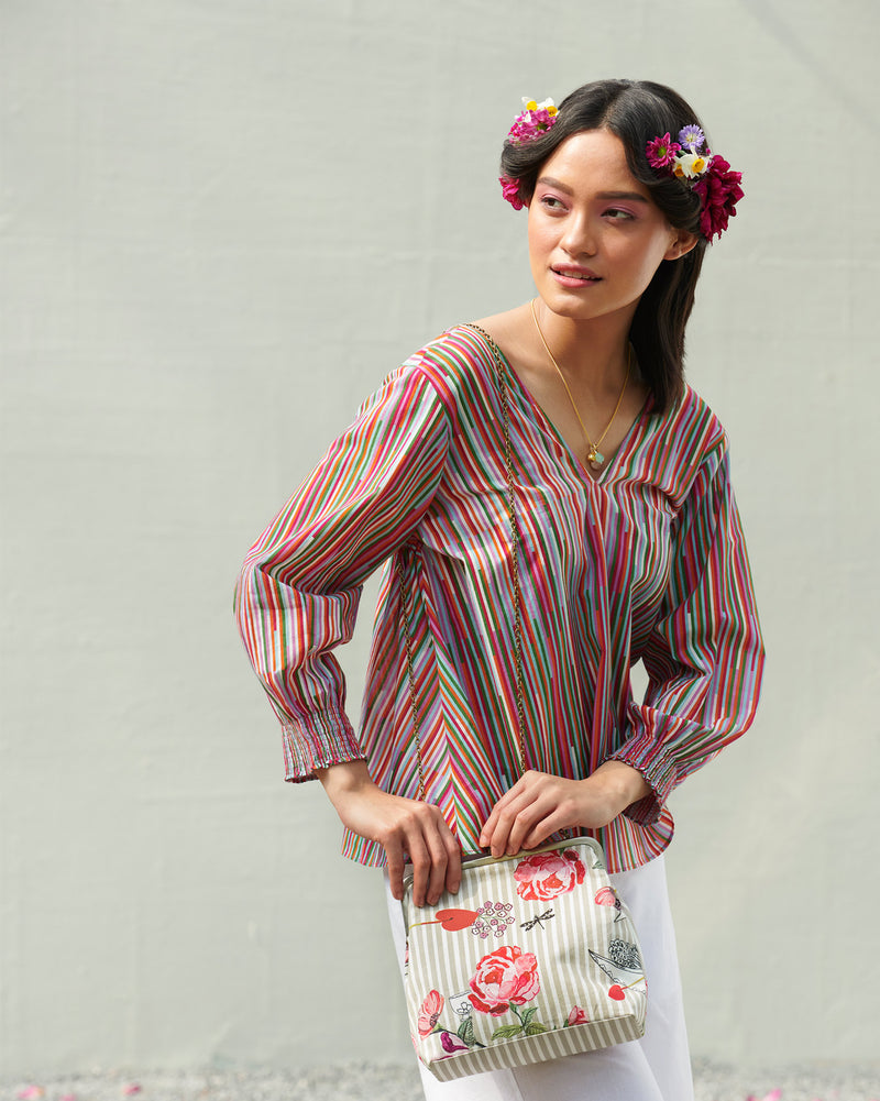 Smocked Sleeve Top - Multi Color