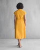 Yoma Drawstring Dress with Slip - Ochre