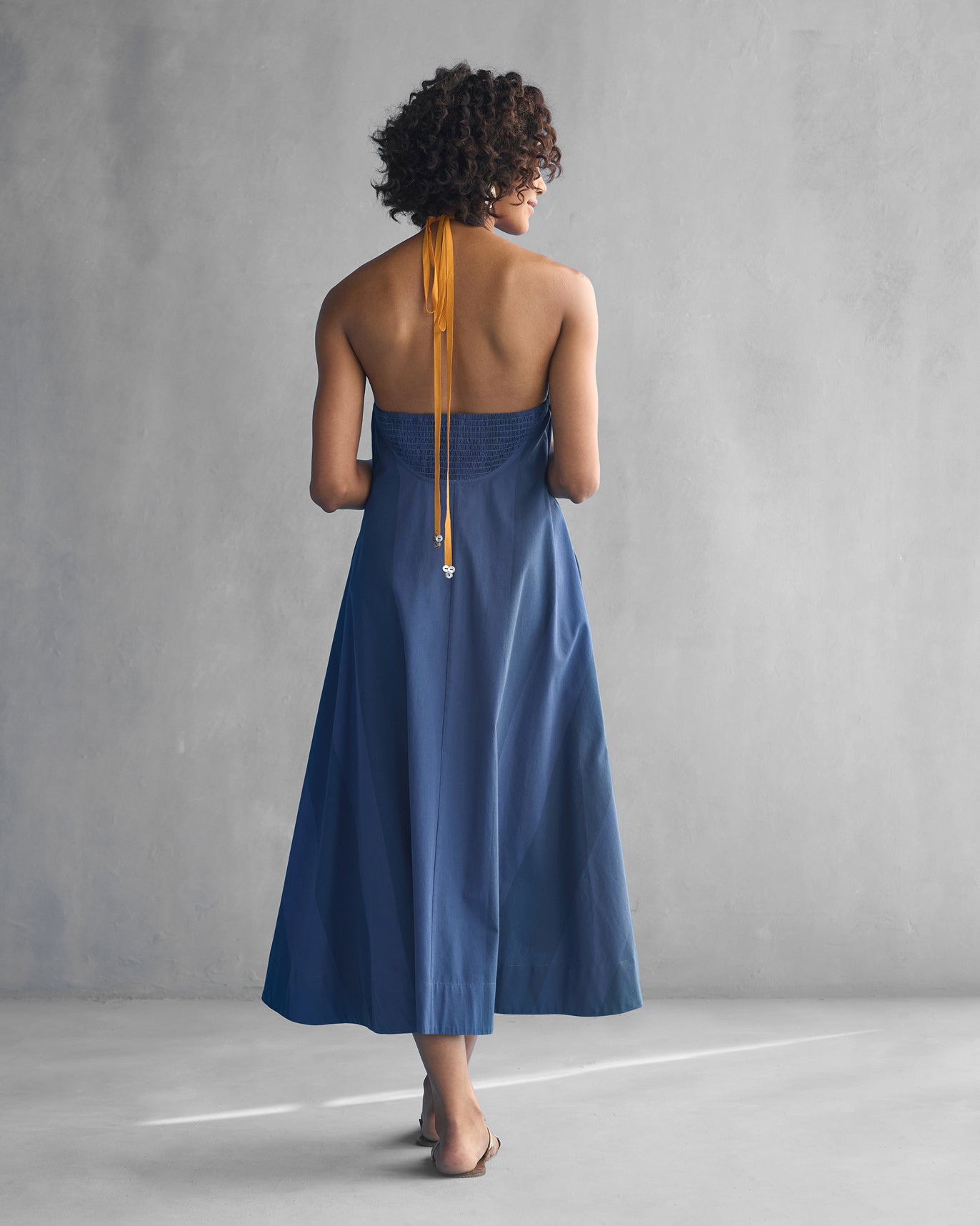 Scoop Back Dress - Blue