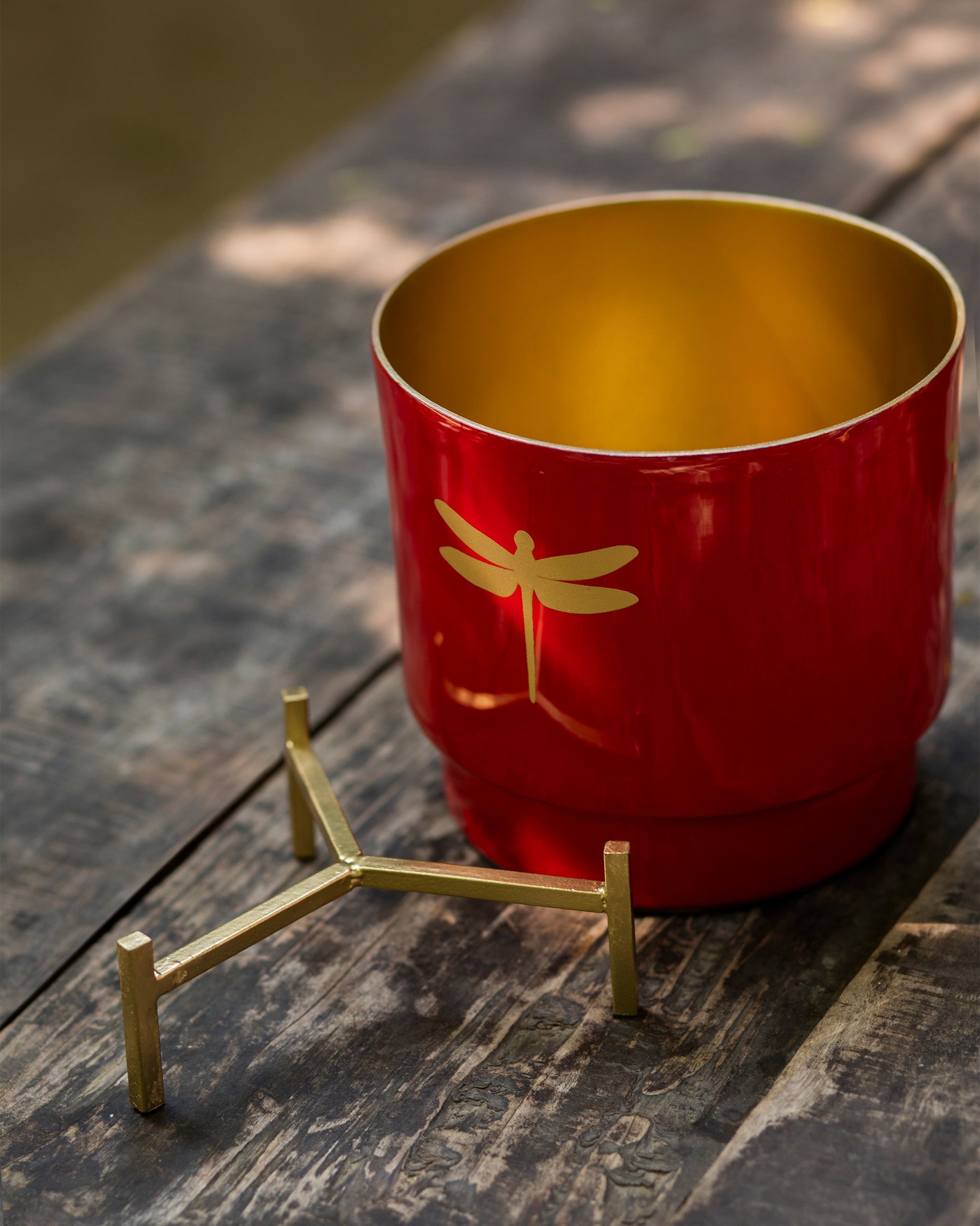 Ruby Dragonfly Planter