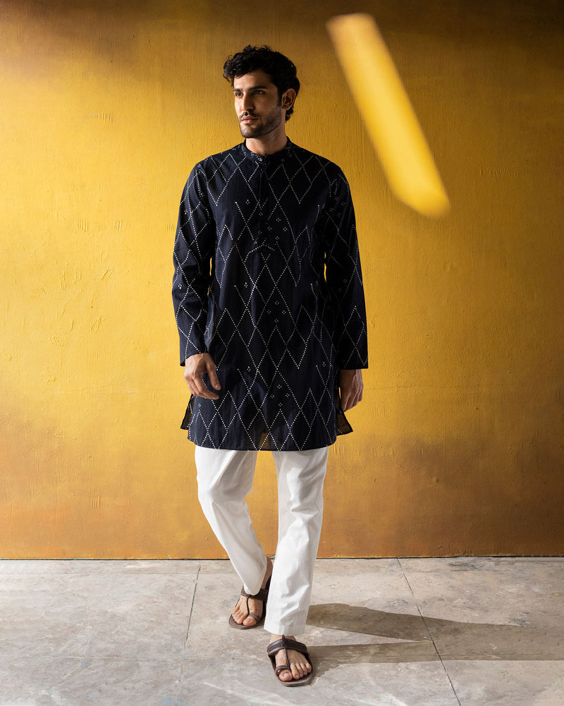 Colombo Kurta - Black & Ivory
