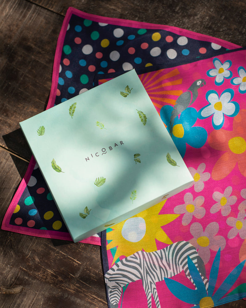 Crimson Jungle Pocket Square - Multi Color