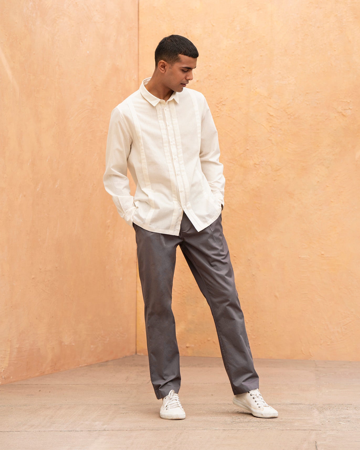 Pintuck Shirt - Ivory