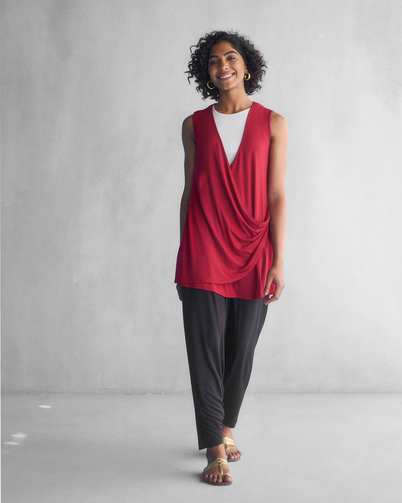 Wrap Front Top - Red