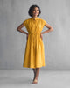 Yoma Drawstring Dress with Slip - Ochre