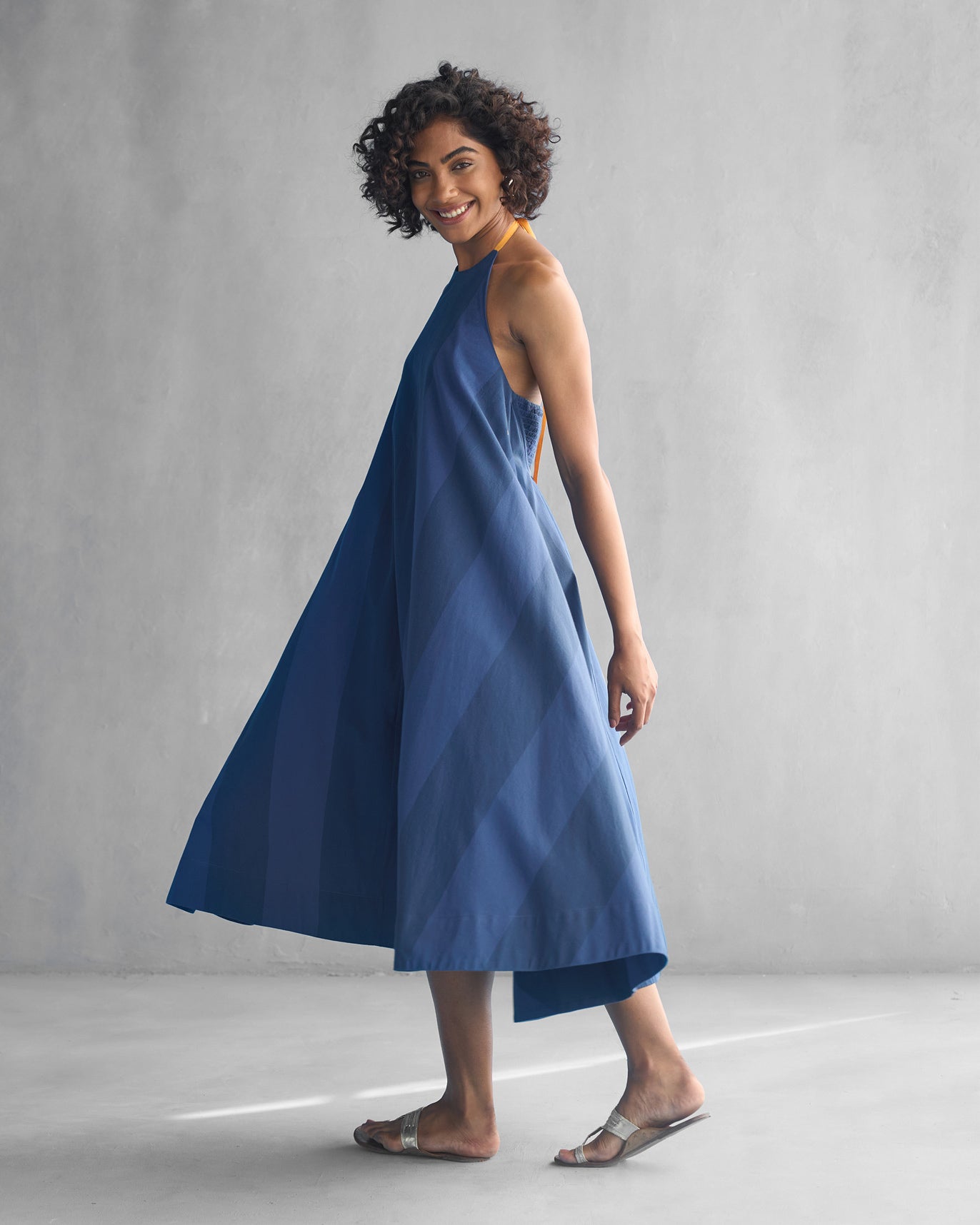 Scoop Back Dress - Blue