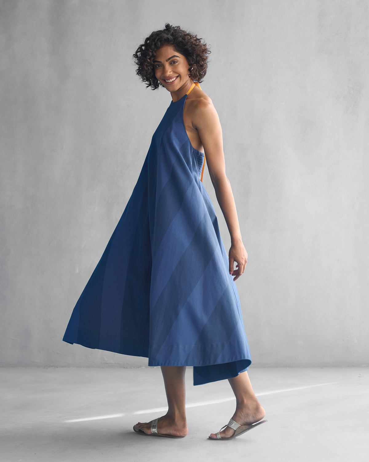Scoop Back Dress - Blue