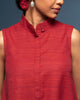 Sleeveless High Neck Kurta - Red