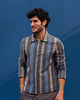 Woolen Knotch collar jacket - Grey and Blue