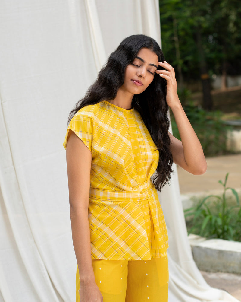 Kimono Sash Top - Yellow