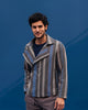 Woolen Knotch collar jacket - Grey and Blue