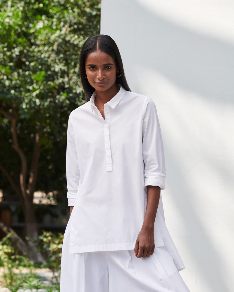 Side Placket Shirt - White