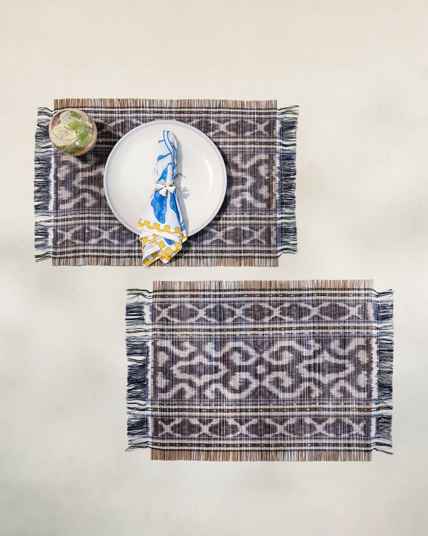 Sitara Ikat Placemat (set of 2) - Charcoal